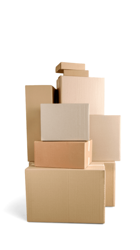 mixed box sizes stacked